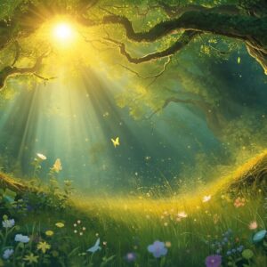 fairy forest, ethereal environment, sun (2)